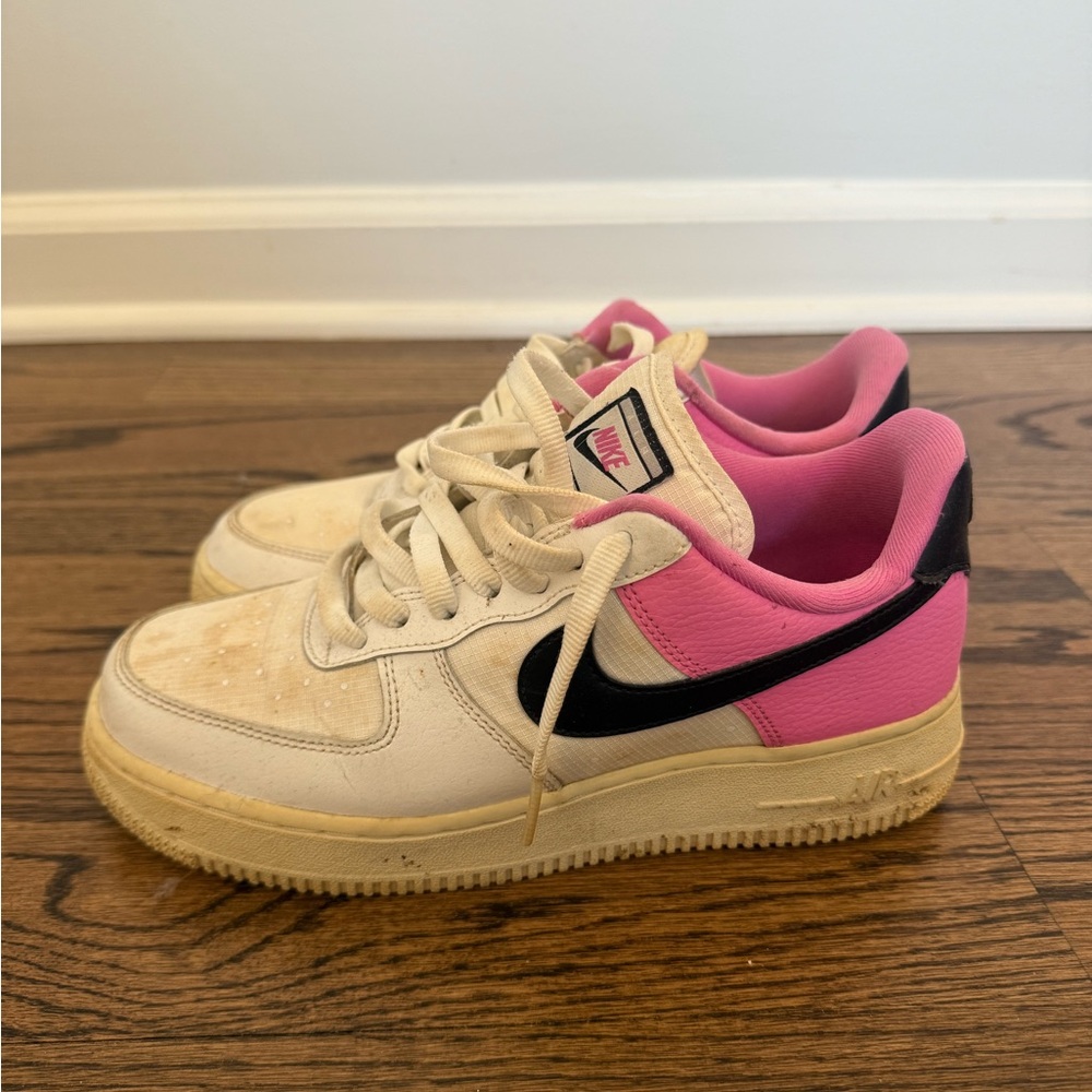 Nike Air Force 1s Pink and White